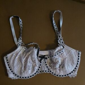 Victoria's Secret White and Black Lace Bra